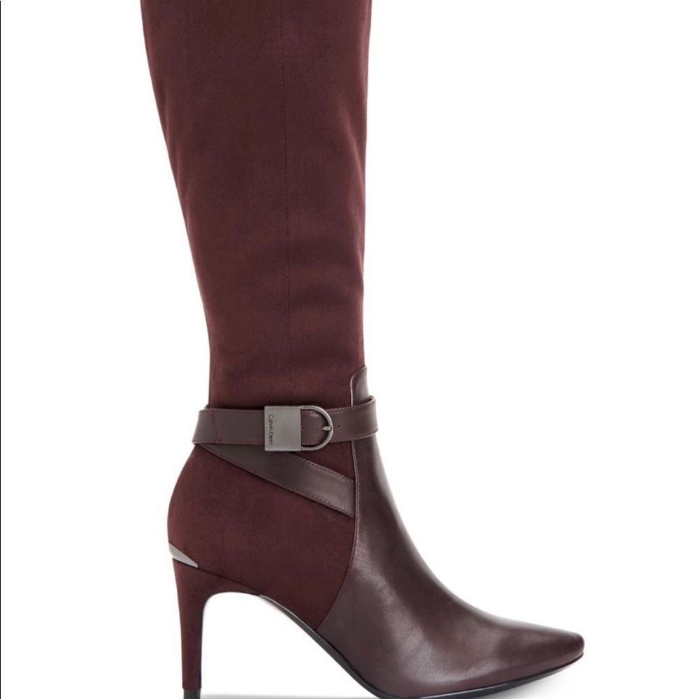 Calvin Klein Jemamine burgundy boots.